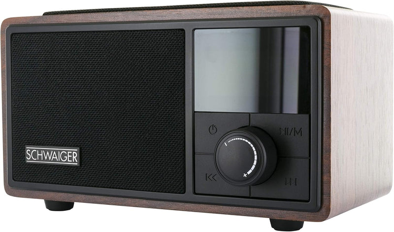SCHWAIGER 715729 Analoger Radiowecker QI Ladestation UKW FM Bluetooth Lautsprecher Musikbox Radio AU