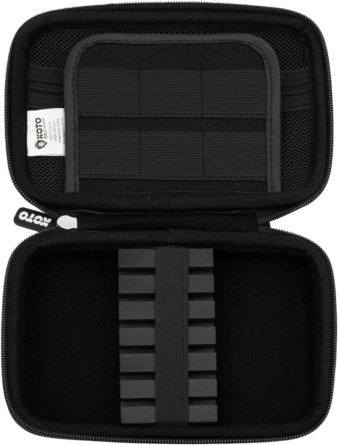 KOTO - Dartwallet Eva Medium Schwarz, Darttasche mit Reissverschluss, Dart Hülle, Dartkoffer, Darts