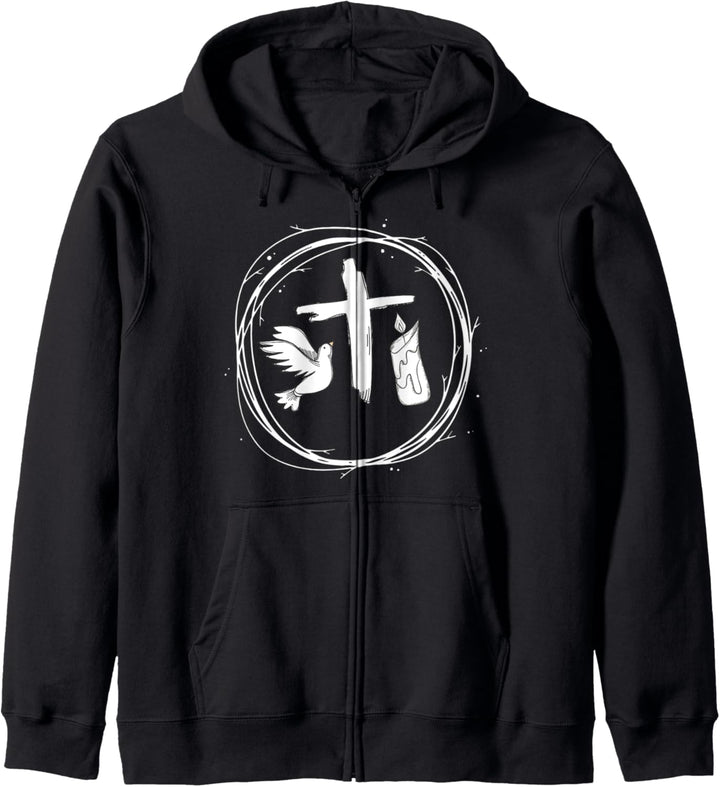 Christliche Symbole Christentum Taube Kreuz Kirche Geschenk Kapuzenjacke