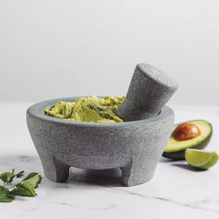 Lacor 60515.0-60515 - Naturgranit-Molcajete-Mörtel, Ø 20 cm, 8... | Langlebiges Profi-Utensil; entwi