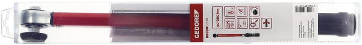 GEDORE red Drehmomentschlüssel für Links- und Rechtsgewinde, 1/2 Zoll, 40-200 Nm, Stahlrohr, Rot/Sch