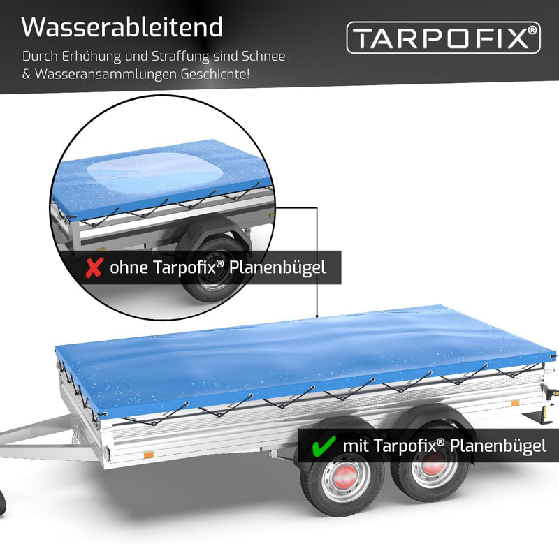 Tarpofix® Anhänger Planenbügel Flachplanenbügel (1-4er Set) - Universell anpassbare Anhängerplanen H