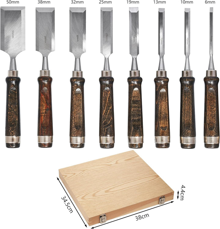 Hohlbeitel Stechbeitel Meissel Set, 8 stück Stechbeitelsatz Holzschnitzerei Hand Meissel Werkzeug Ho