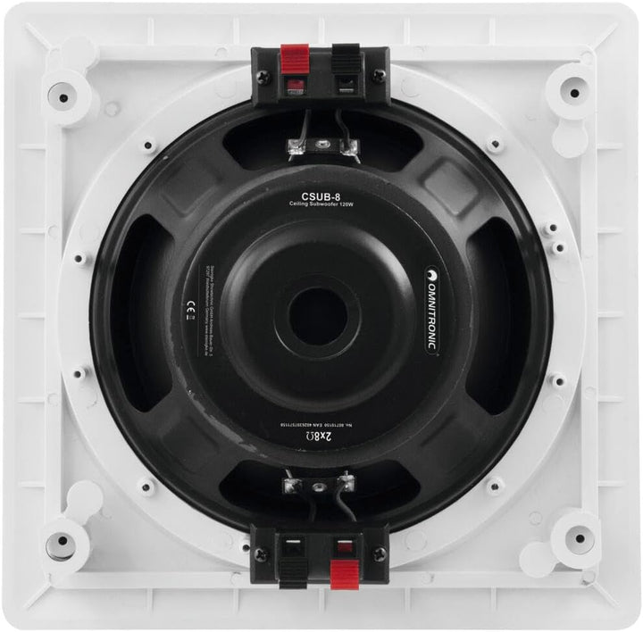 OMNITRONIC CSUB-8 Decken-Subwoofer | 8"-Einbau-Lautsprecher, Doppelschwingspule, 60 W RMS, 2 x 8 Ohm
