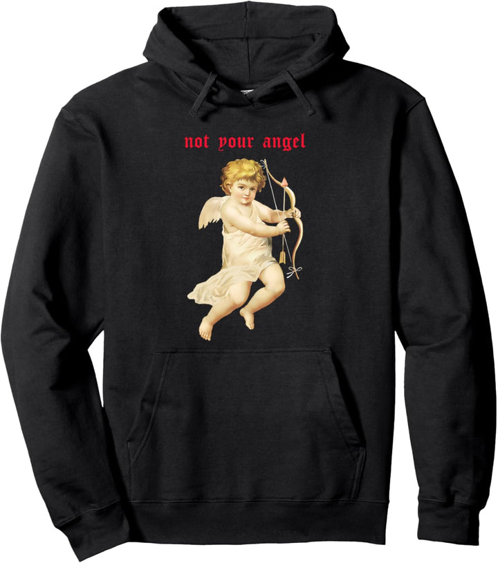 Not Your Angel Aesthetic Soft Grunge Clothes Women Men Girls Pullover Hoodie