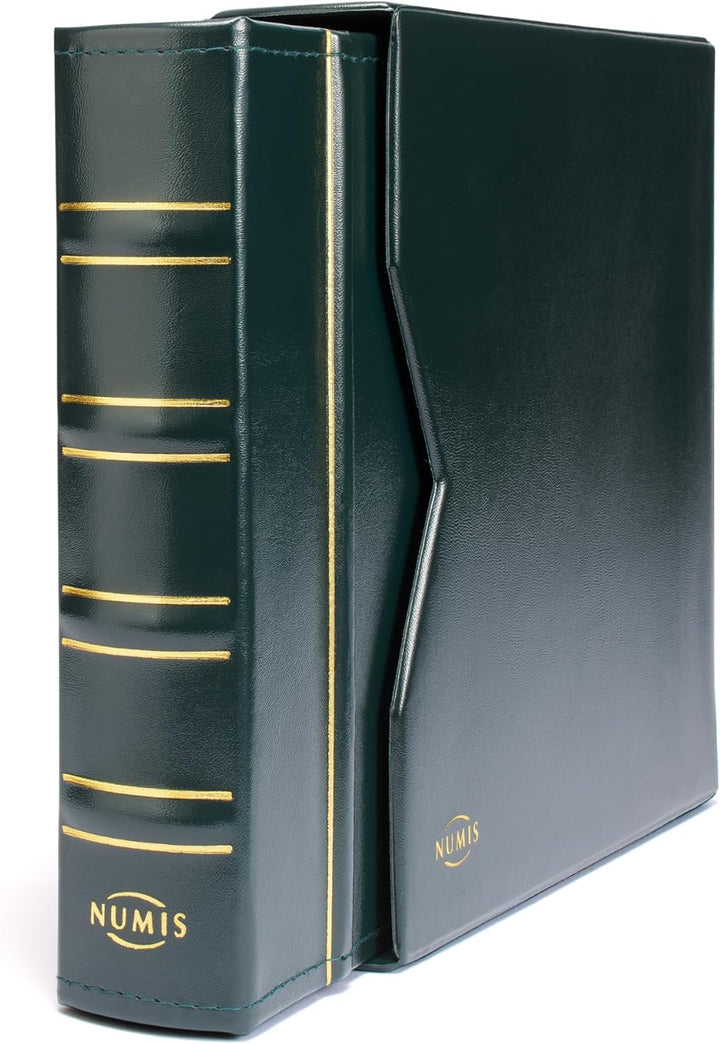 Leuchtturm 301280 Münzalbum NUMIS Classic - inkl. Schutzkassette & 5 Hüllen für Münzen mit Ø 44, 34,