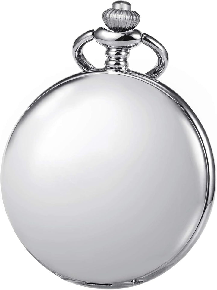 TREEWETO Taschenuhr Unisex Taschenuhr mit Kette Analog Mechanisch Handaufzug Doppelscharnier Antik R
