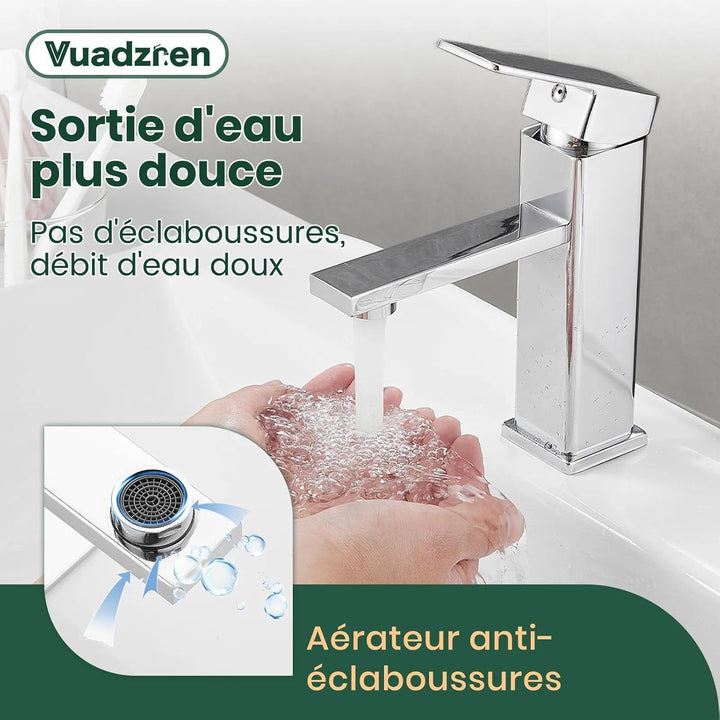 Wasserhahn Bad mit Ablaufgarnitur, Waschtischarmatur Einhand Klein Einhebelmischer Waschbeckenarmatu