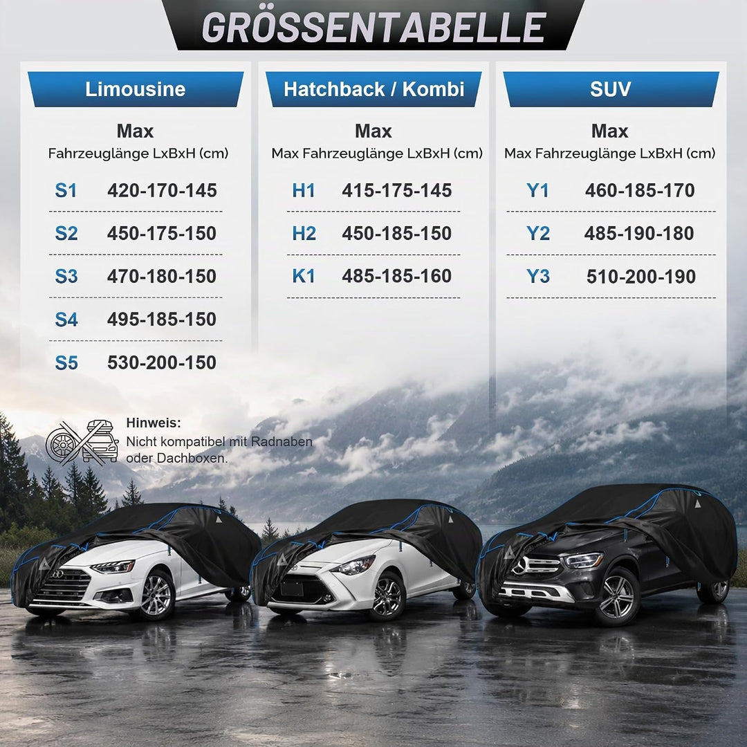 Hagelschutzplane Auto,Verdickte Eva Abdeckplane Vollgarage,wasserdichte Allwetter Autoabdeckung,Sonn
