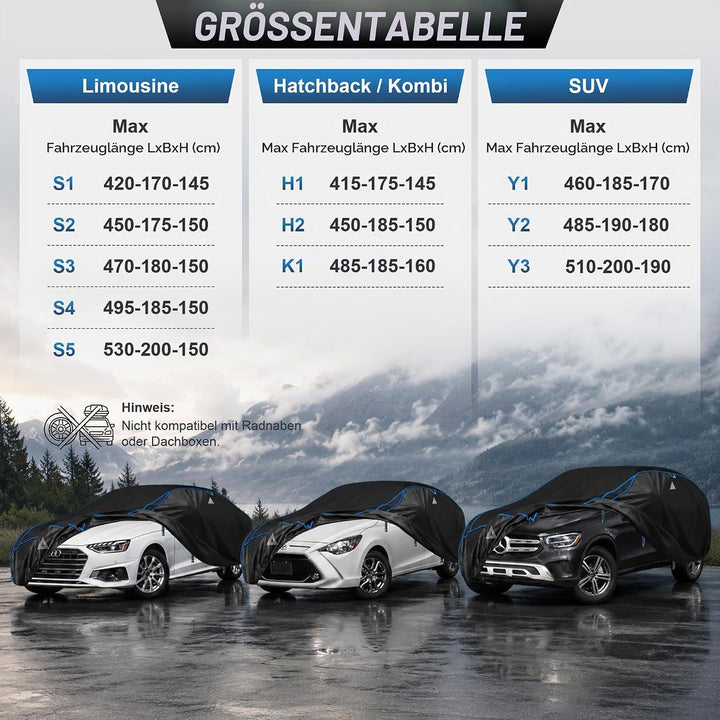 Hagelschutzplane Auto,Verdickte Eva Abdeckplane Vollgarage,wasserdichte Allwetter Autoabdeckung,Sonn