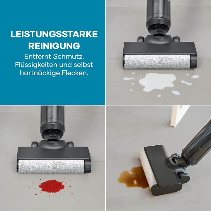 Severin Elektrischer Bodenwischer kabellos, mit LED-Anzeige, Zwei-Tank-System, mit Ladestation, Adap