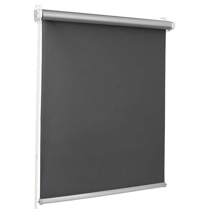 ROLLMAXXX Thermo Verdunkelungsrollo Klemmfix ohne Bohren (100 x 215 cm, Grau) 100 x 215 cm Grau, 100