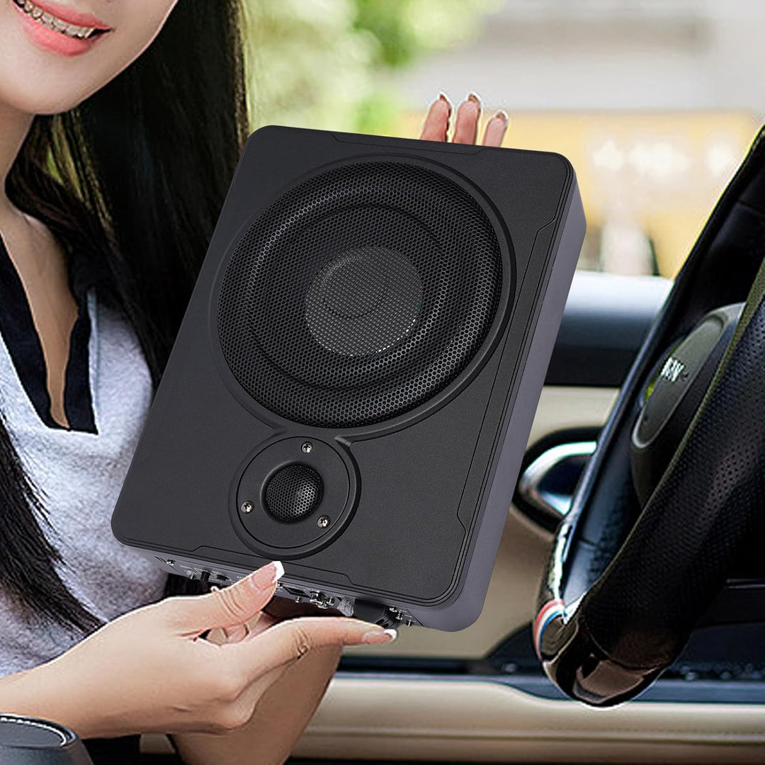 Auto-Subwoofer Aktiver Subwoofer fürs Auto 200W schwarz Aluminiumgehäuse Überhitzungsschutz für PKW