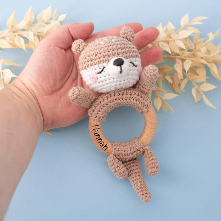 Bärenfreunde® - Personalisierter Beissring Baby - Niedlicher Greifling für Baby's ab 0 Monate - Baby