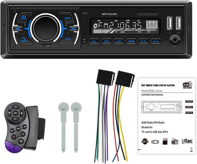 M.I.C.D3307 : DAB+ Autoradio mit Bluetooth Music Freisprecheinrichtung I FM Radio I 1A Smartphone La