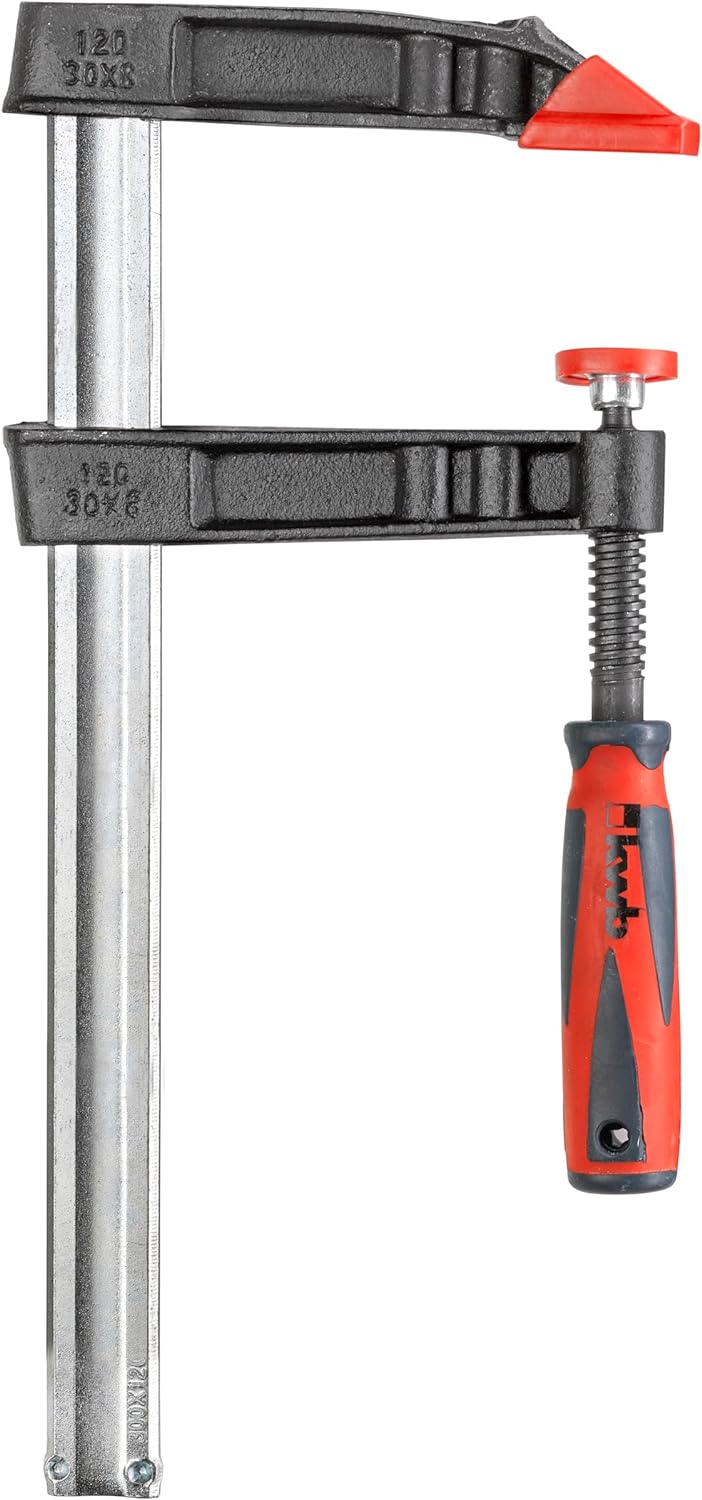 kwb Profi Schraub-Zwinge mit 2-Komponentengriff 120x300, Spann-Weite 300 mm, Spanntiefe 120 mm, Span