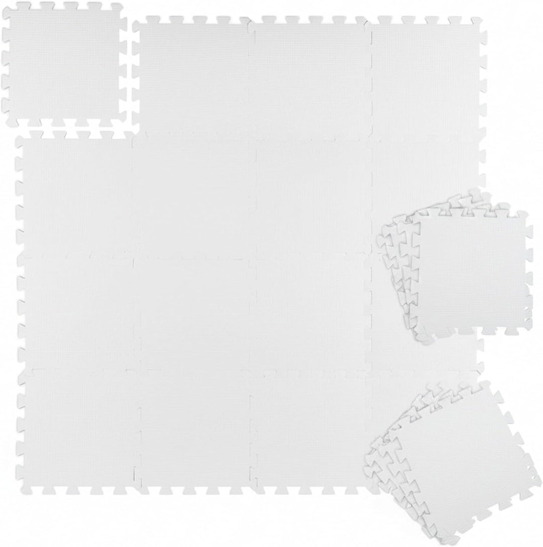 Relaxdays Bodenmatte, 48 Schutzmatten für Sport- & Fitnessgeräte, eingefasst, BxT je Fliese 30x30cm,