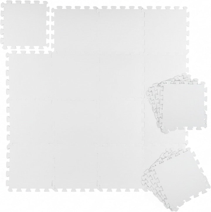 Relaxdays Bodenmatte, 48 Schutzmatten für Sport- & Fitnessgeräte, eingefasst, BxT je Fliese 30x30cm,