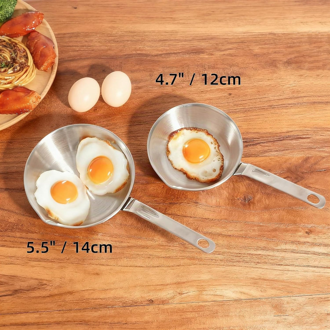 IMEEA Mini Edelstahl Topf mit Ausguss 13cm Butterpfännchen Kasserolle Milchpfännchen Omelettpfanne f