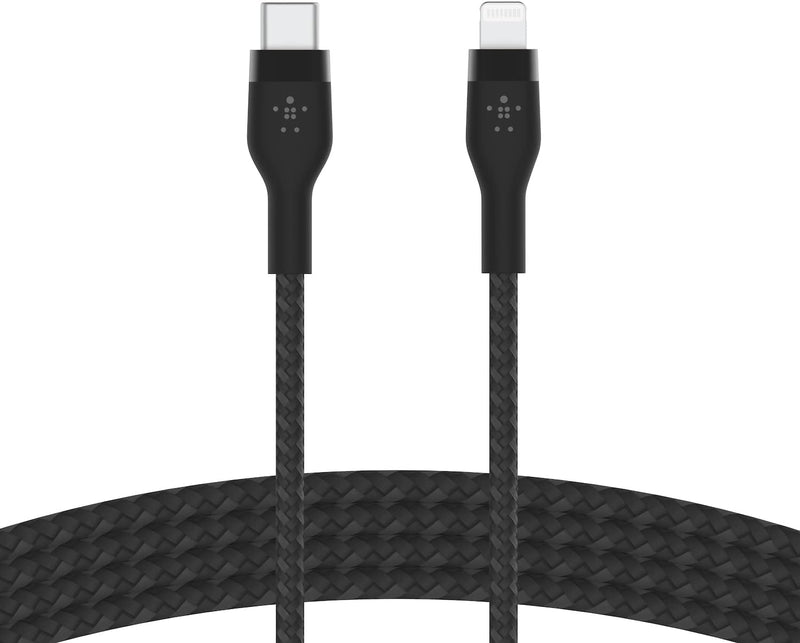 Belkin BoostCharge Pro Flex geflochtenes USB-C/Lightning-Kabel, 2 m, MFi-zertifiziert, 20 W, zum Sch