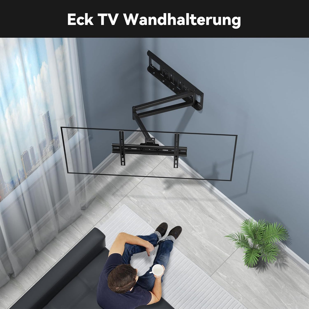 FORGING MOUNT TV Wandhalterung mit Langem Gelenkarm 650mm für 26-65 Zoll Flach & Curved Fernseher, S