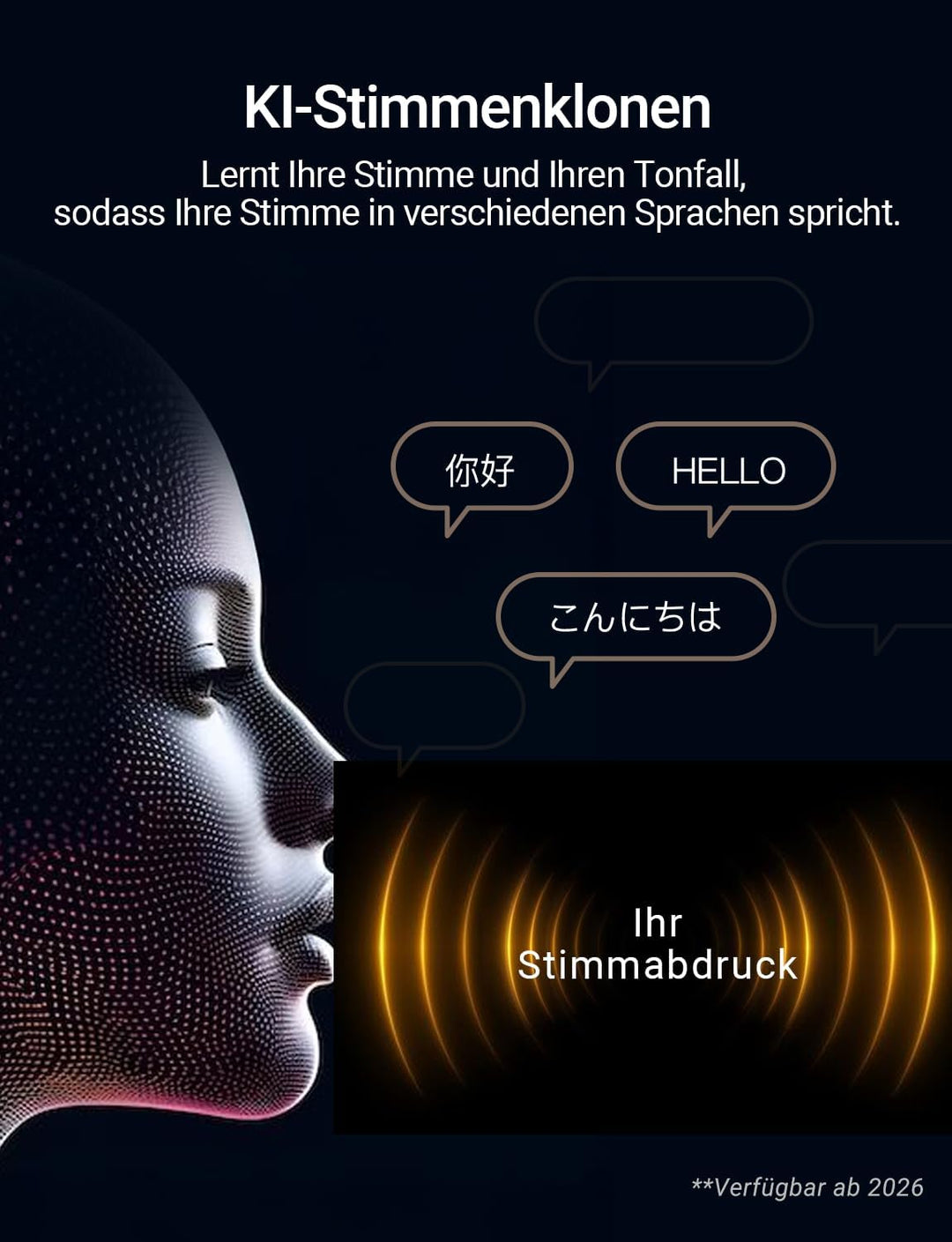 Timekettle W4 Al Übersetzer Kopfhörer, Bidirektionale Simultanübersetzung, Übersetzungsgerät, Knoche