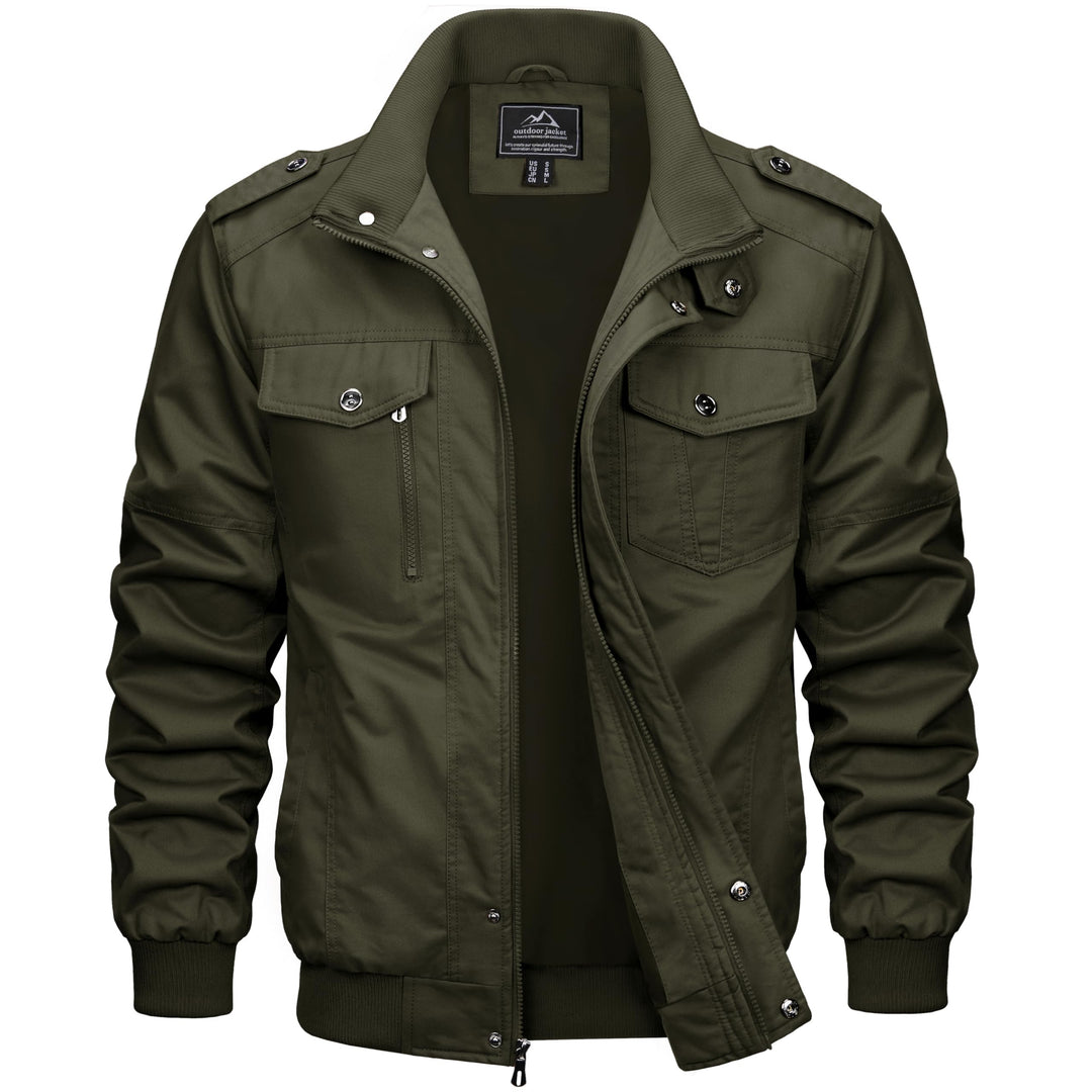 MAGCOMSEN Herren Übergangsjacke Cargo Outdoorjacke Winddicht Frühling Jacke Militär Armee Fliegerjac