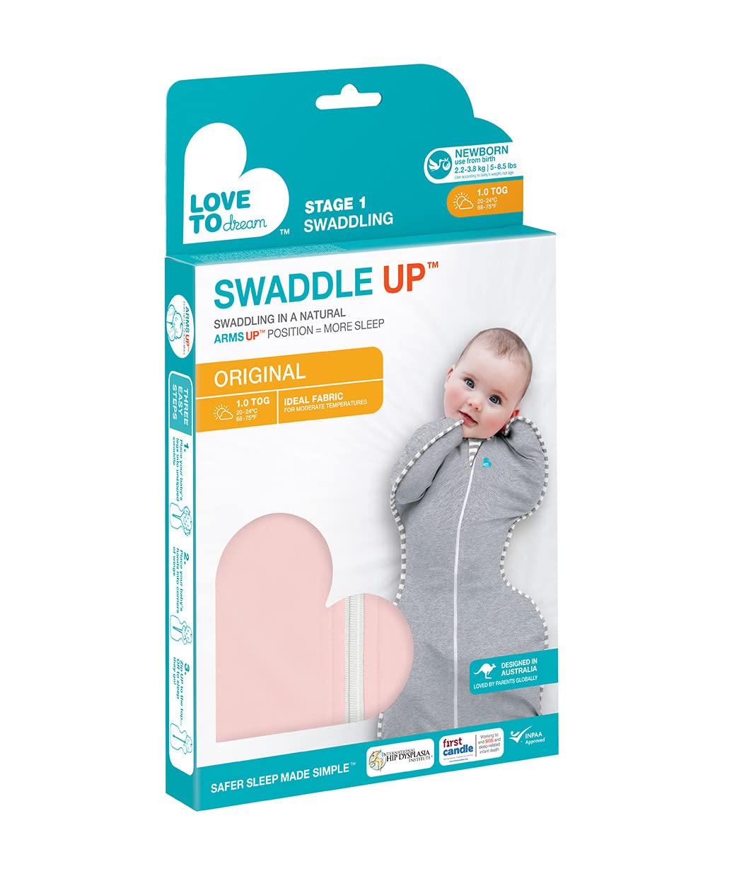 Love To Dream Baby Pucksack, klein (3,5-6kg), idealer Stoff für Moderate Temperaturen (20-24°C), Arm