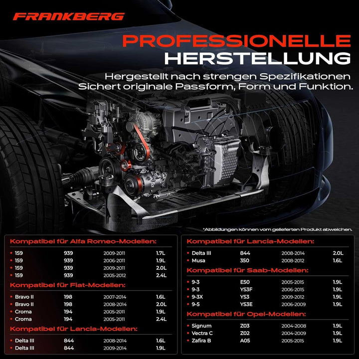 Frankberg Riemenspanner Spannrolle Kompatibel mit 159 939 Brera 939 Spider 939 BLS BR.A.Vo II 198 As