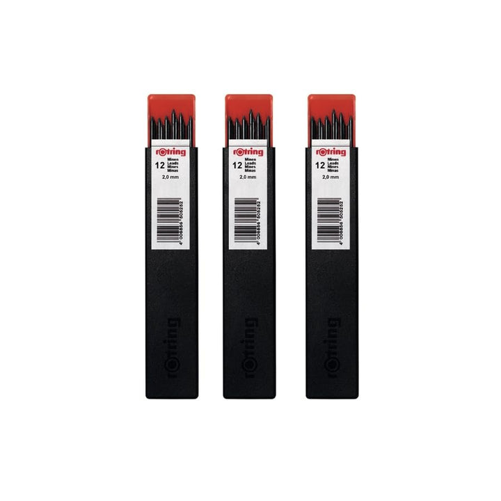 rOtring RG 300 Minen für Schwerkraftbleistift, 2,0 mm, 12 Stück x 3 Stück