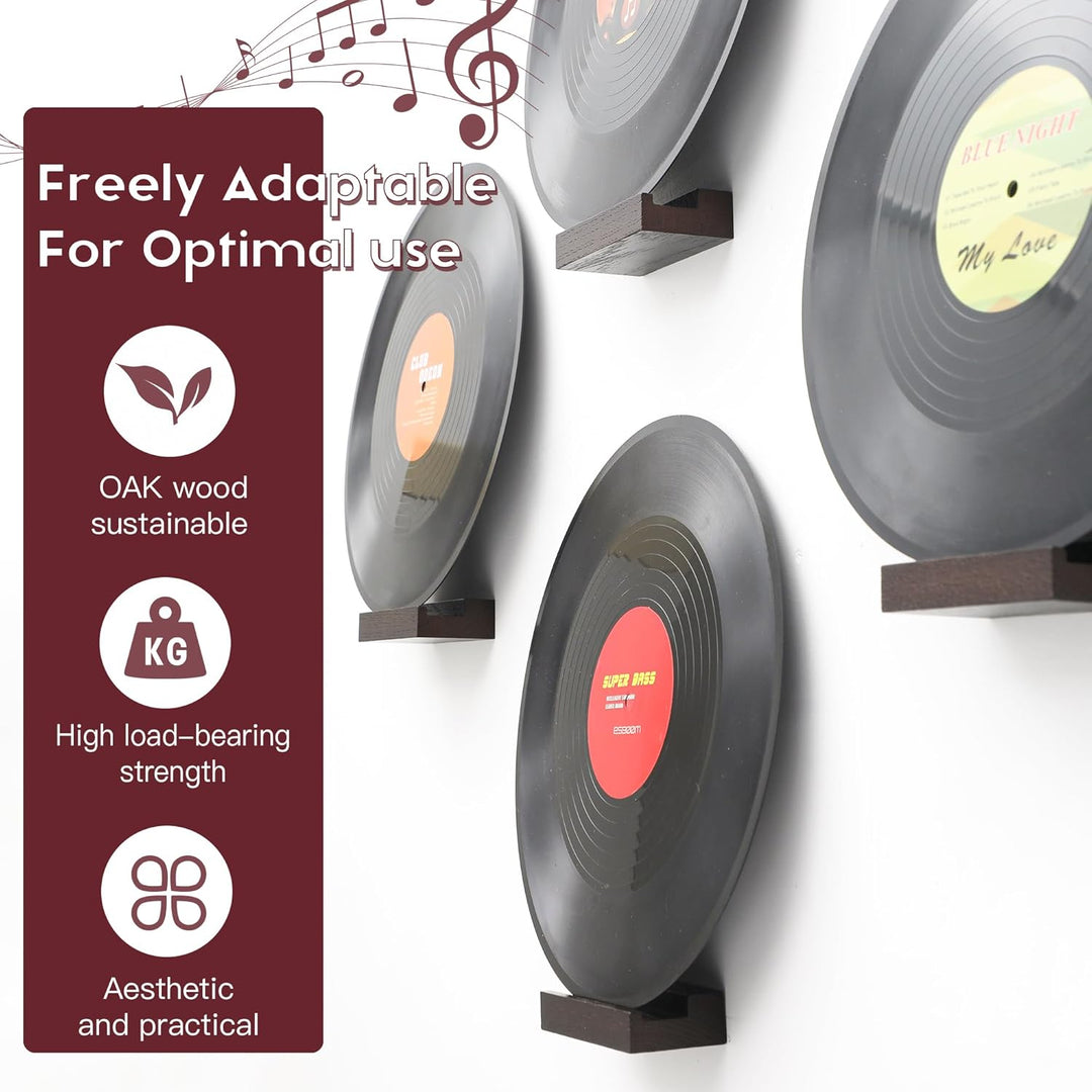 PHOENANCEE Massives Eichenholz, Schallplatten-Wandhalterung, Schallplatten-PräSentationshalter FüR L