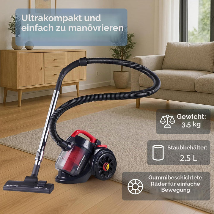 EFFEKTIV Beutelloser Staubsauger GranTornado 1000X, Cyclone 1200W Power Kompakte Bodenstaubsauger oh