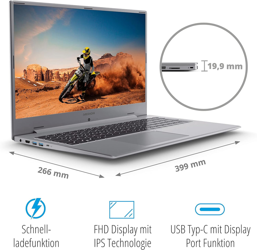 MEDION S17405 43,9 cm (17,3 Zoll) Full HD Laptop (Intel Core i3-1115G4, 512GB PCIe SSD, 8GB DDR4 RAM