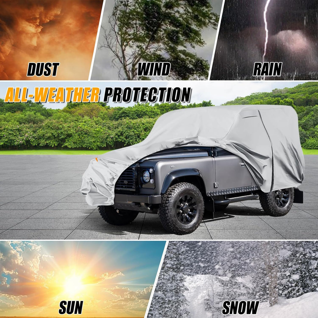 Autoabdeckung Wasserdicht für Land Rover Defender 90 1990-2016, Vollgarage Autoplane Auto Abdeckplan