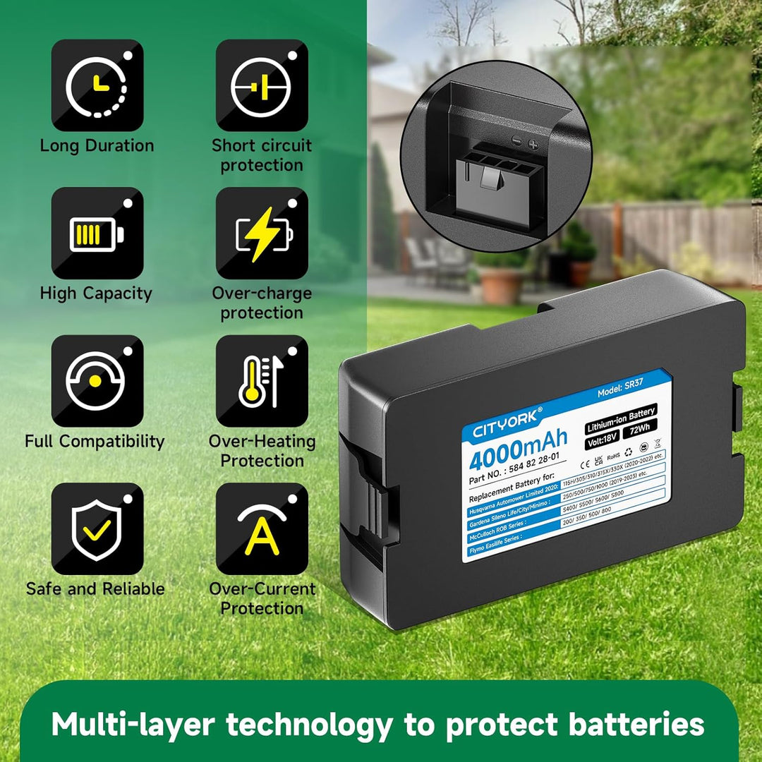 18V/4000mAh Mähroboter Akku für Gardena Sileno Minimo/Smart City/Smart Life: 1250/1000/750(Baujahr 2