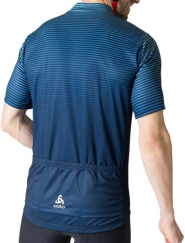 Odlo Herren Radtrikot mit Reissverschluss ESSENTIALS XL Porcelain - Blue Wing Teal, XL Porcelain - B