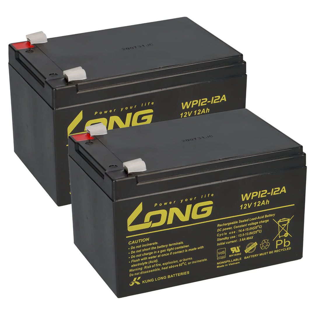 Akku Set 2X 12V 12Ah kompatibel USV UPC APC RBC6 RBC 6 APC Smart UPS / 700/1000 / 1500 & Back UPS Pr