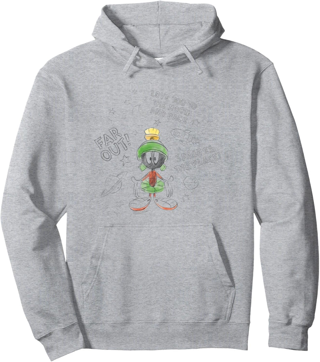 Looney Tunes Marvin The Martian Moon & Back Adult Pullover Hoodie