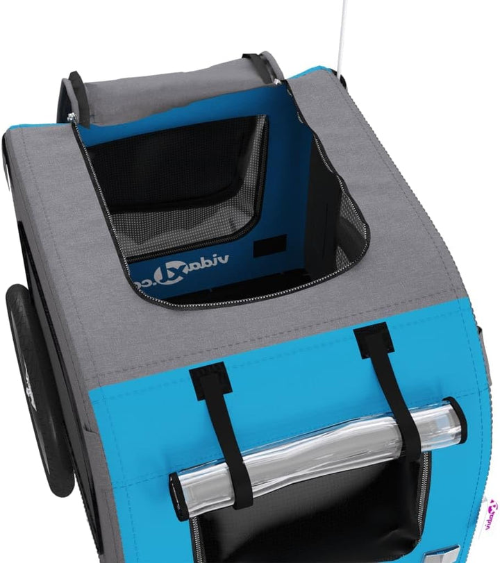 vidaXL TiertransportHaustierwagenOutdoor-Träger 125 x 64 x 66 cm Blau, Blau 125 x 64 x 66 cm