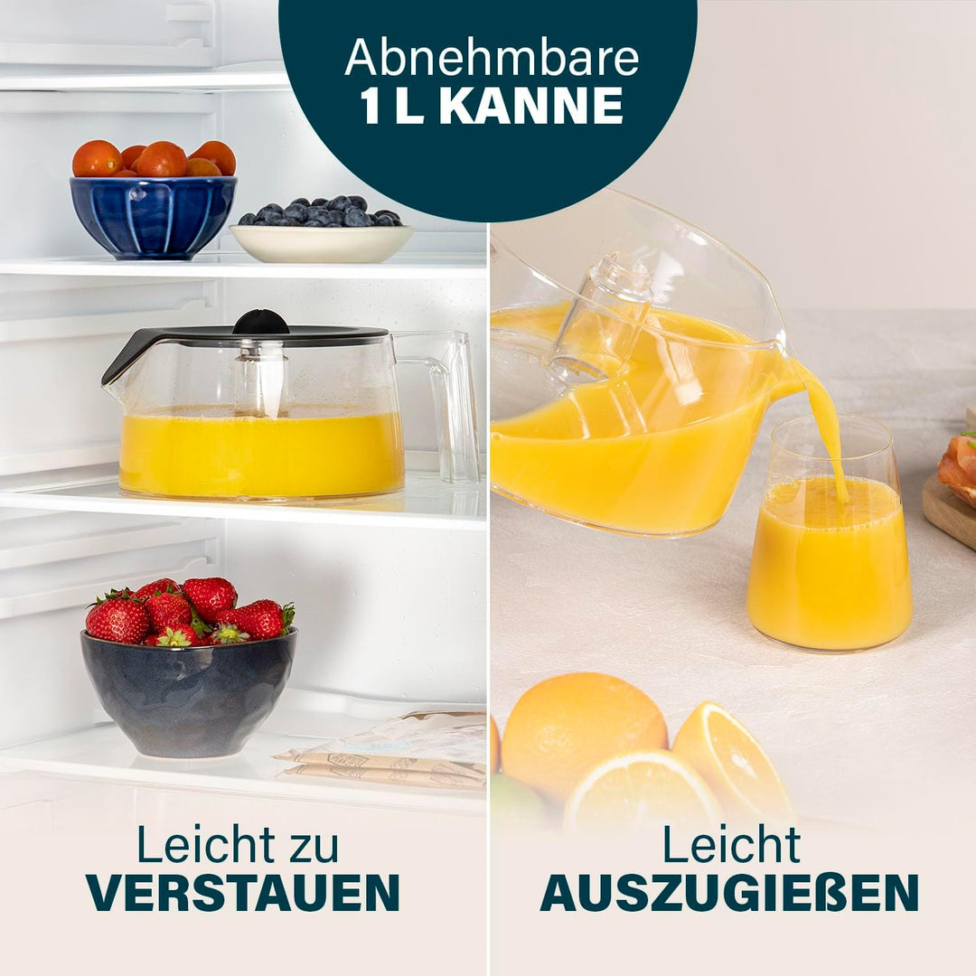 Princess Zitruspresse Pure – Presskegel für alle Zitrusfrüchte – mit Kanne – Anit-Tropf-System – Pre