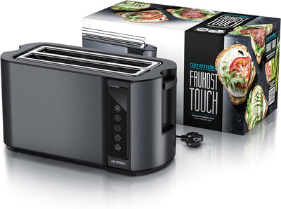 Arendo - Edelstahl Toaster Langschlitz 4 Scheiben- Touchpanel – Doppelwandgehäuse – 1500 W – Integri