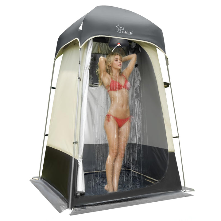Outdoor-Duschzelt, Umkleidekabine, Privatsphäre, tragbar, Camping-Unterstände gray, gray
