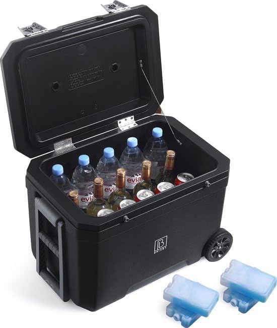 Brisby Kühlbox Camping - 45L, Kühlbox ohne Strom, inkl. 4 Dicke Kühlelemente, 3 Tage kühle Isolation