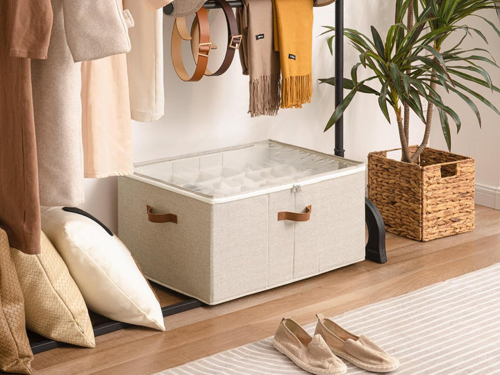 StorageWorks faltbarer Schuh Organizer für Schrank, Extragrosse Schuhaufbewahrungsbox für bis zu 24