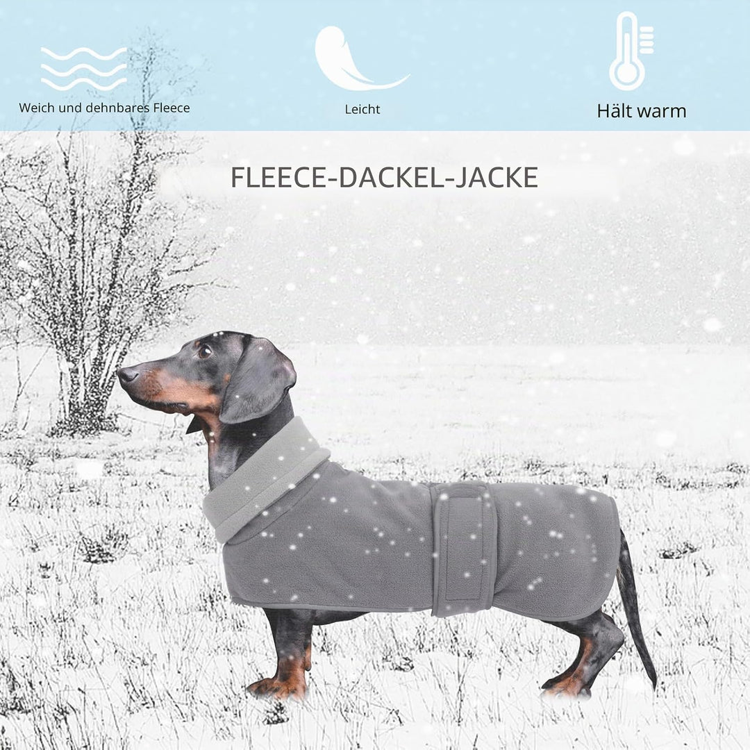 Geyecete -Gemütlich Polarfleece Winter hundemantel fur Dackel,Miniatur Dackel fleece hundepullover,H