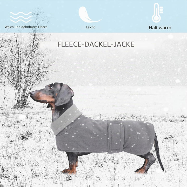 Geyecete -Gemütlich Polarfleece Winter hundemantel fur Dackel,Miniatur Dackel fleece hundepullover,H