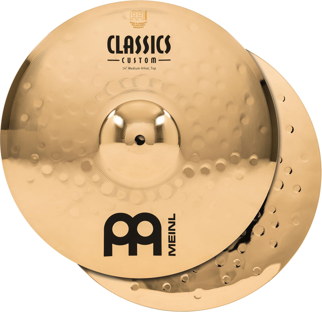 Meinl Cymbals Classics Custom Brilliant Hihat Medium 14 Zoll (Video) Schlagzeug Becken – Paar – (35,