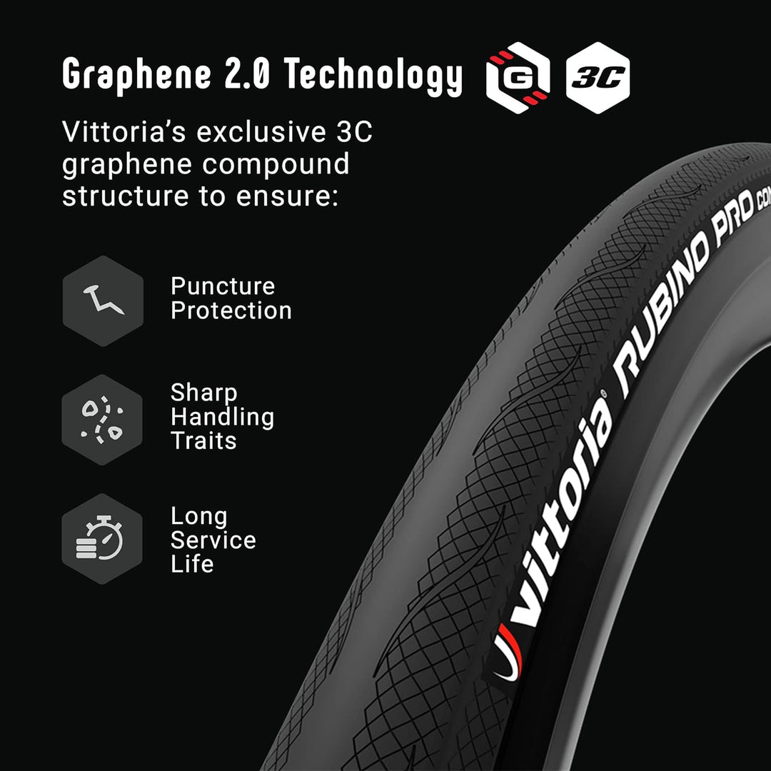 Vittoria Rubino Pro Control Faltreifen 700 x 25c Schwarz, 700 x 25c Schwarz