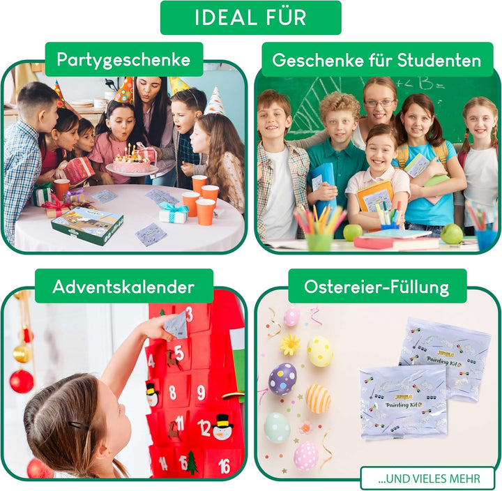 Dschungel Mitgebsel Kindergeburtstag, Malset 16 Stück | Mitbringsel Kindergeburtstag Gastgeschenke,