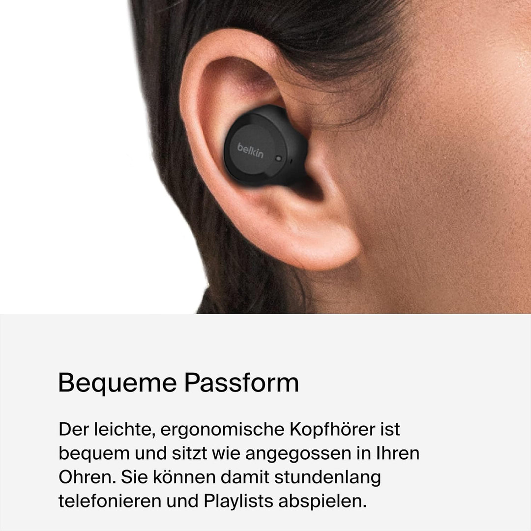Belkin SoundForm Bolt True Wireless In-Ear-Kopfhörer, kabelloser Kopfhörer mit Mikrofon, Akkulaufzei